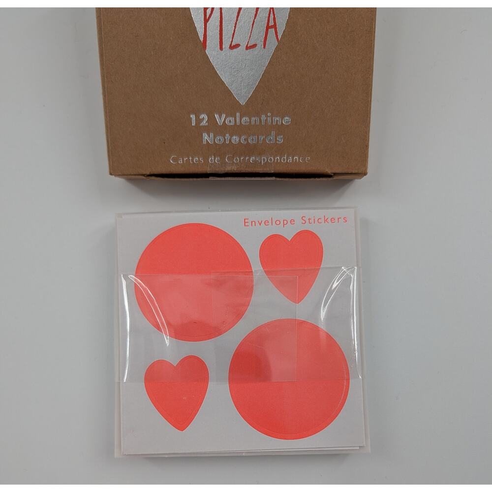 Meri Meri I love Pizza Valentine Notecards Set of 12 Cards - Picture 5 of 7